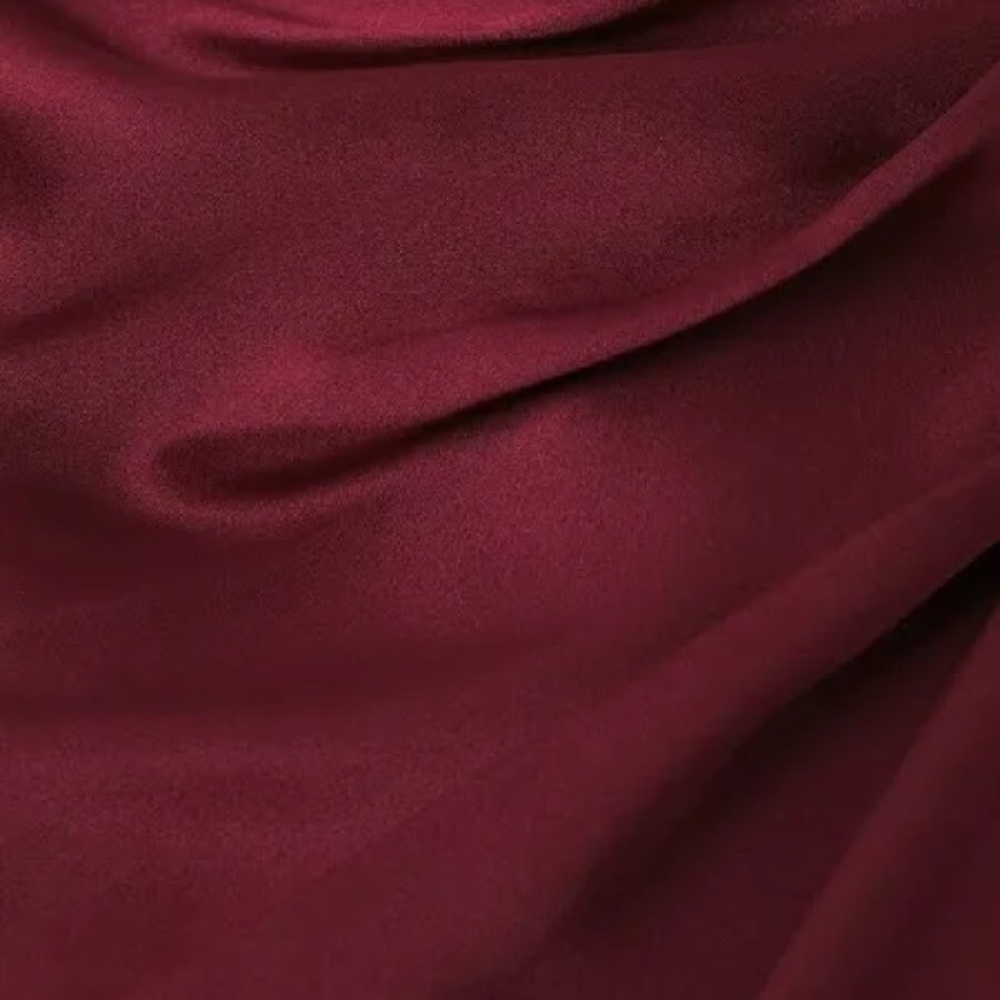 AIIFOS ORLA Skirt Metallic Satin MIDI Skirt In Metallic Red - Picture 13 of 15